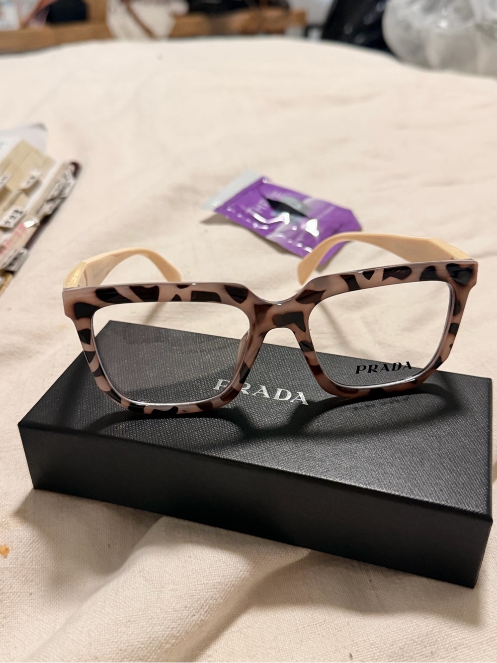 PRADA Pink Tortoiseshell and Beige Women's Optical Frames - Picture 5 of 11